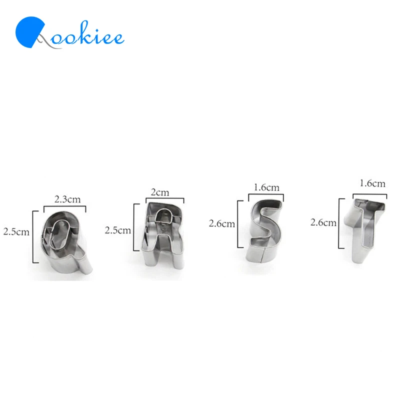 Qookiee 26 шт./компл. Формочки Алфавит Форма Нержавеющая сталь Торт Cutter Украшение