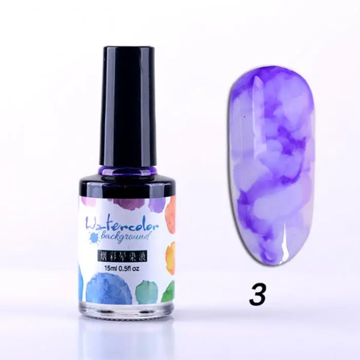 1/3 шт DIY акварельные чернила лак для ногтей гель с рисунком цветения дым Smudge лак для маникюра WH998