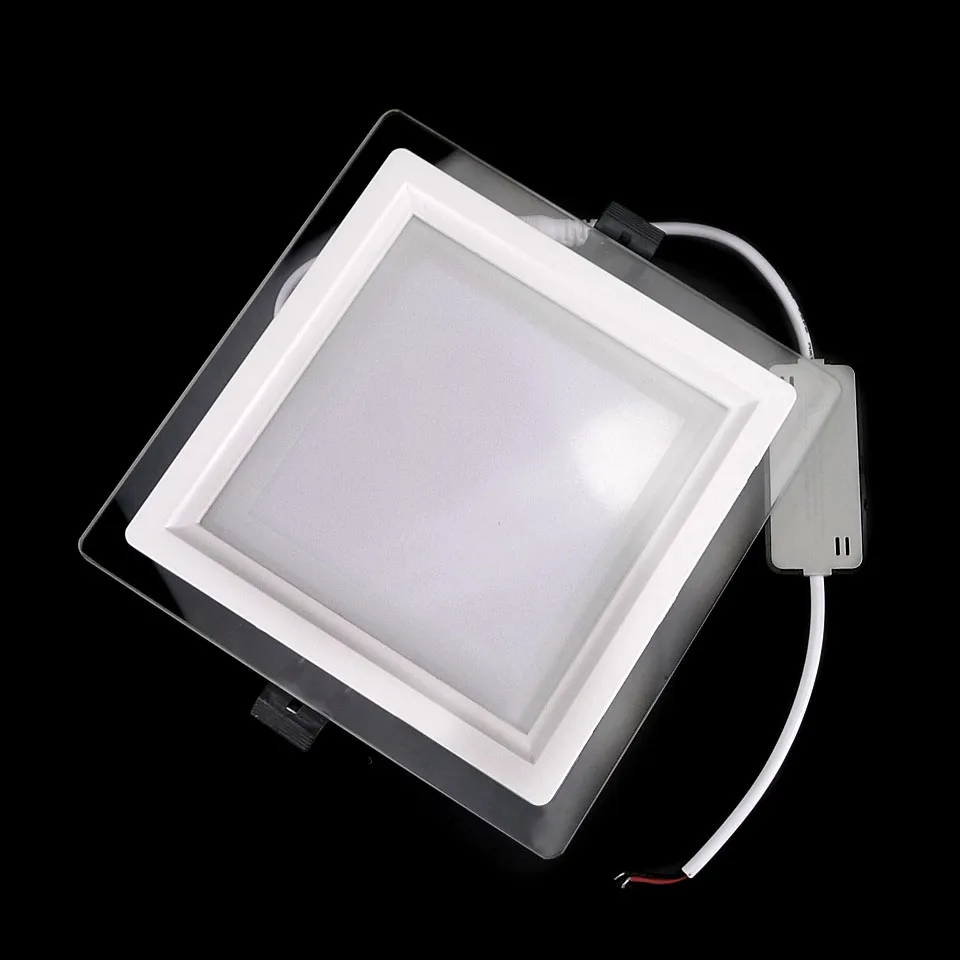 20 шт./лот приглушаемый Светодиодный точечный светильник квадратный стеклянный