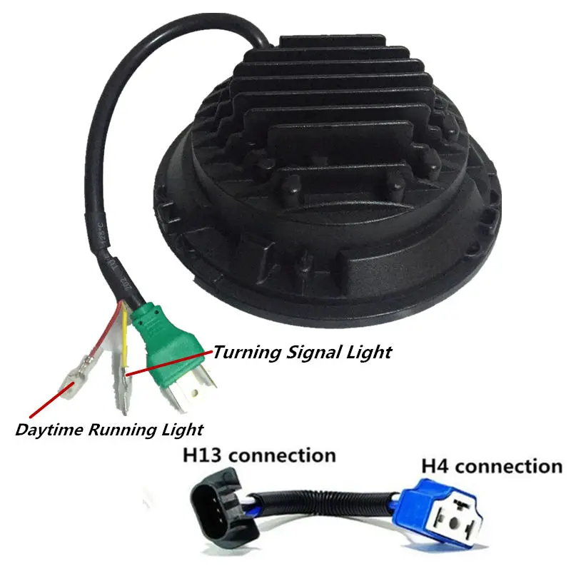 7 дюймовый круглый светодиодный светильник DRL & Hi/Lo луч для Jeep Wrangler JK TJ LJ CJ Sahara Hummer 1 2