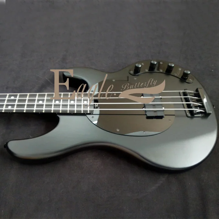 Черный электрический бас Musicman StingRay сделай сам сделанный на заказ Две Струны пять