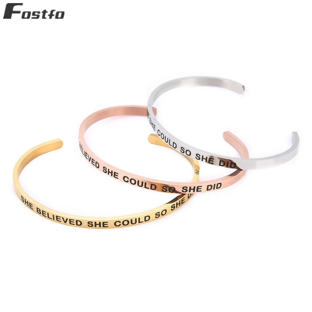 Fostfo 4 мм YOU'RE MY PERSON нержавеющая сталь положительный вдохновляющий персонализированный браслет с мантрой браслет для влюбленных подарки