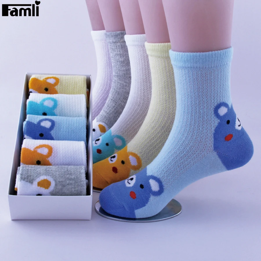Famli 5 парт/Лот детские летние сетчатые носки унисекс хлопковые Повседневные