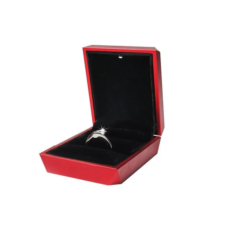 LED Piano Paint Jewelry Display Storage Case Engagement Wedding Earring Ring Jewellery Box Jewelry Organizer With LED Lights