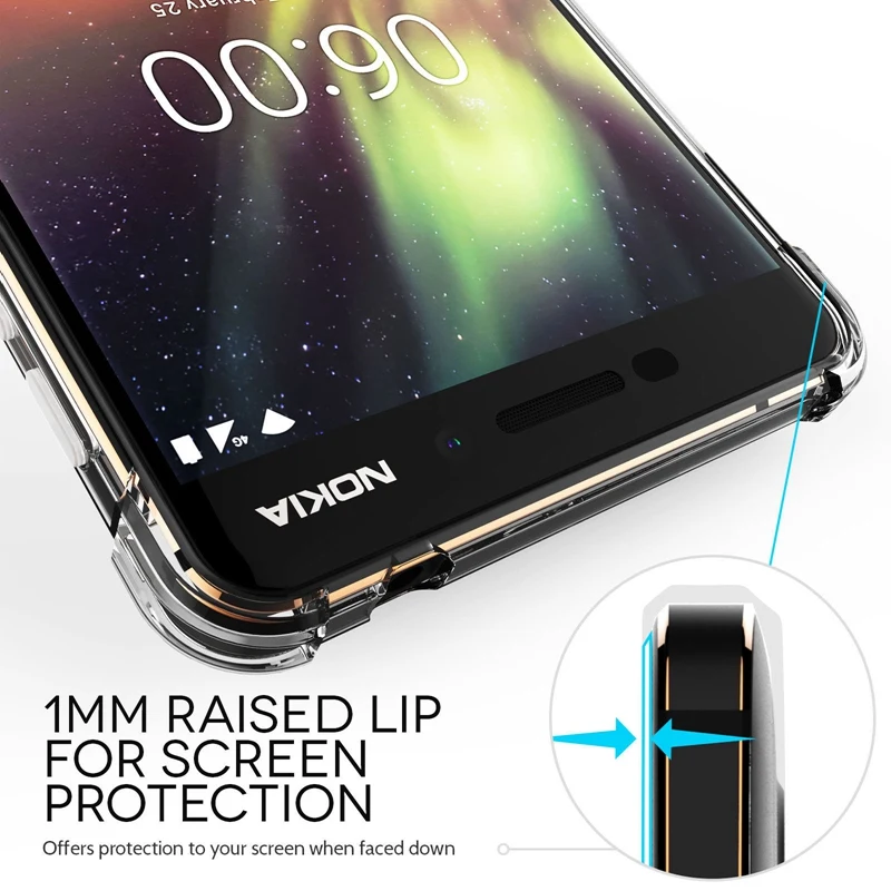 Противоударный прозрачный чехол UPaitou для Nokia 6 2018 1 мягкий из ТПУ TA-1068