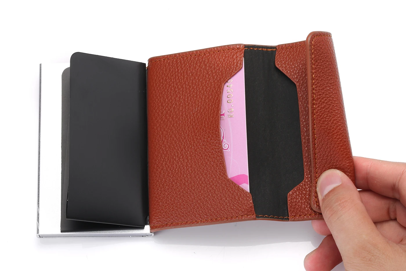 BYCOBECY Новое поступление, кредитный держатель для карт, RFID Блокировка, карта, кошелек для путешествий, алюминиевая коробка, Модный мягкий кожаный тонкий чехол для карт