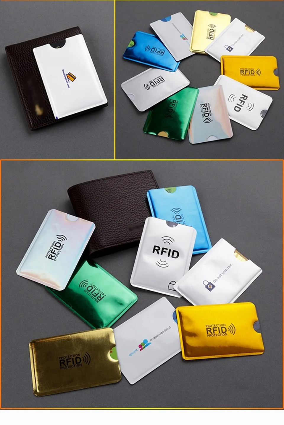 5 шт. Анти Rfid Блокировка ридер замок держатель для карт ID банковский Чехол для карт Противоугонный кредитный держатель для карт защита Алюминия H119