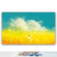 diy colorings pictures by numbers with colors wheat field girl autumn landscape picture drawing painting by numbers framed home