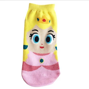 Yoshi Princess С рисунком «Супер Марио Зимние хлопковые носки Марио и Луиджи Йоши принцессы персика в виде гриба с изображением забавных милых носки, подарок на Рождество - Цвет: Yoshi Princess
