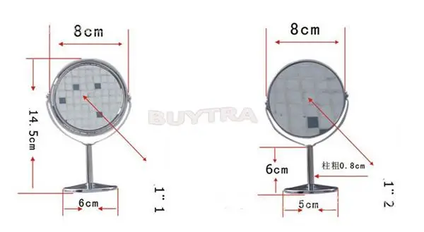 

Beauty Makeup Cosmetic Mirror Double-Sided Normal and Magnifying Circular Makeup Mirror Stand Magnifier Mirror