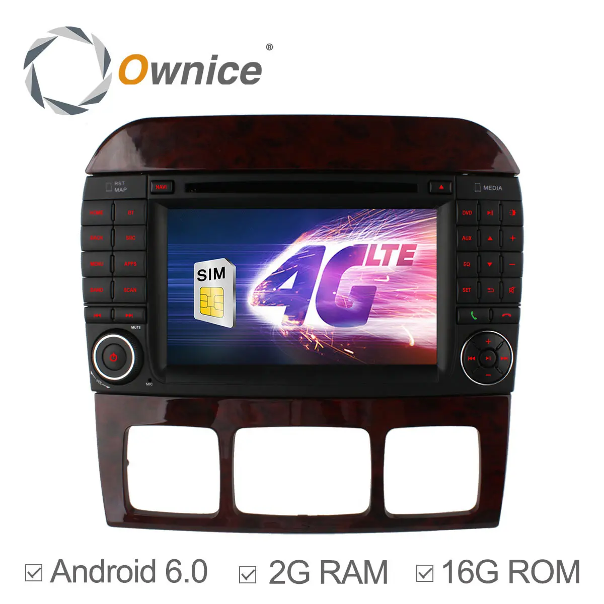 4 Г SIM LTE Ядра Android 6.0 Dvd-плеер Автомобиля Для Mercedes S CL Class W215 W220 S280 S320 S430 S500 GPS Радио 2 ГБ