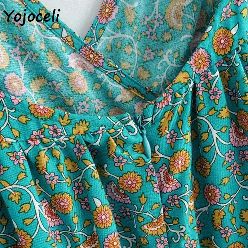 Yojoceli boho платье с пляжным цветочным принтом женское 2019 летнее v-образным вырезом и