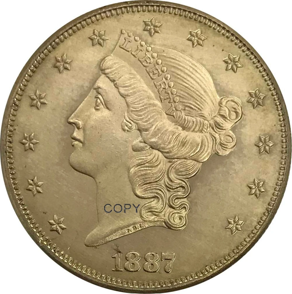 Коллекционные монеты 1887 года в США 20 дюймов долларов голова свободы двойной
