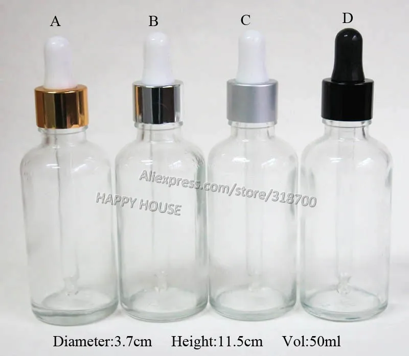 Бостонские круглые стеклянные бутылки с прозрачной капельницей 360x50 мл