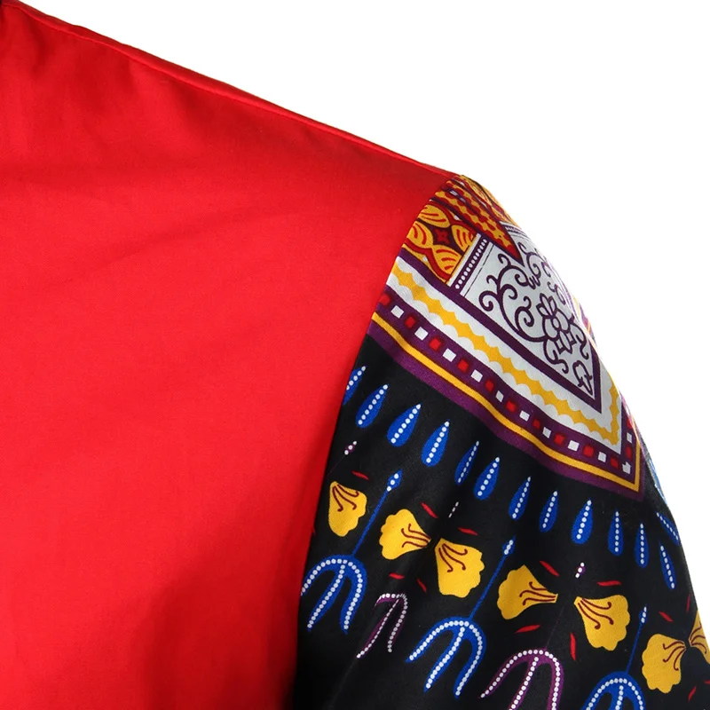 Рубашка Dashiki мужская с воротником стойкой национальная сорочка коротким рукавом