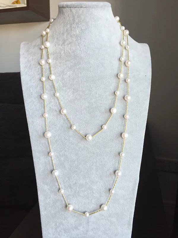 Женское Ожерелье с жемчугом Taihu длинное ожерелье со звездой из чистого серебра 925