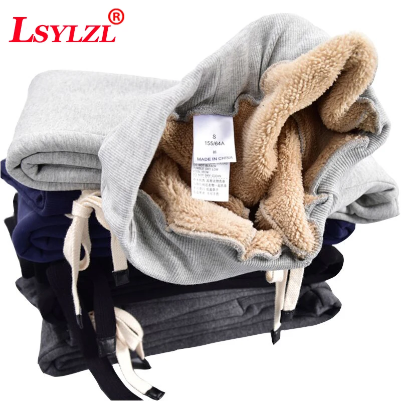 

2020 new winter lamb plus size sweat pants plus velvet padded feet pants lamb wool casual pants women's trousers C440