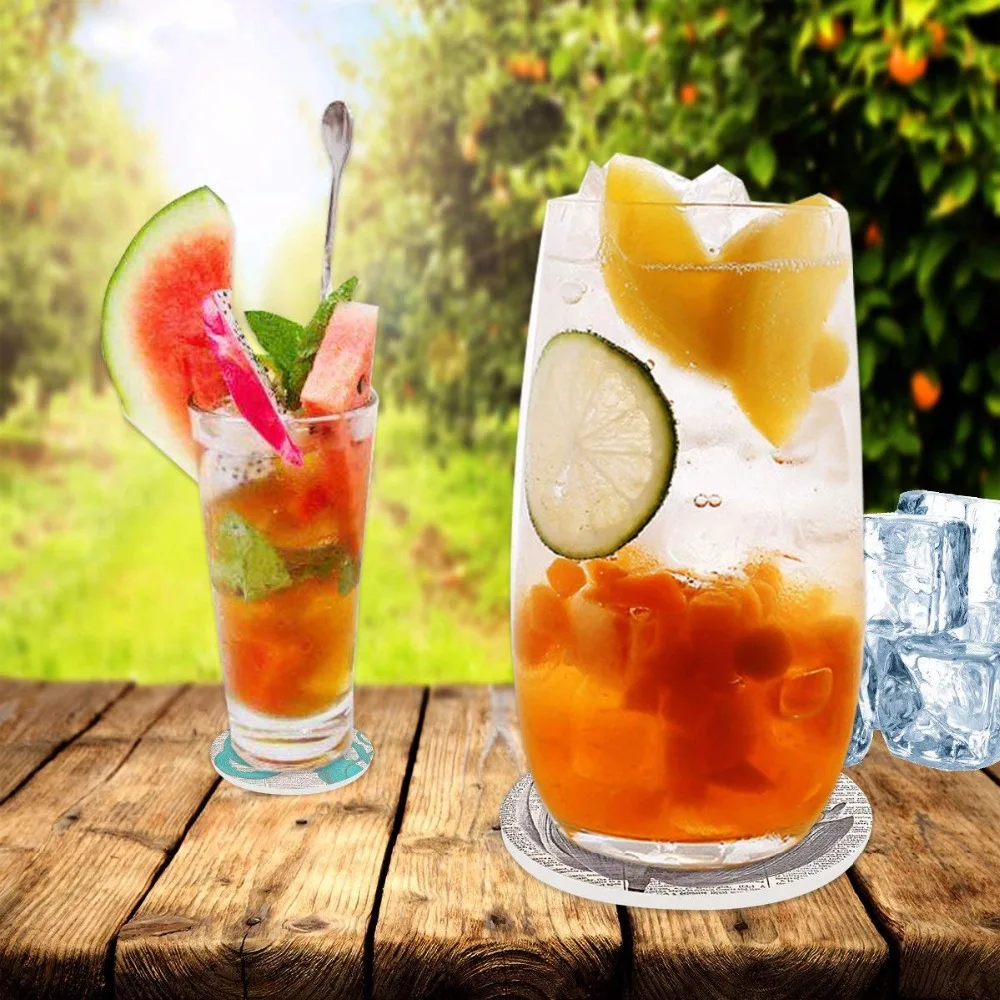 

HUGSIDEA 6pcs/set Cute Pug Dog Drinks Coasters Table Cup Mat Home Decor Tableware Coffee Drink Placemat Kitchen Accessarie