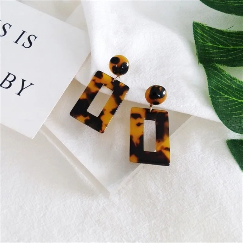 Новые Коричневые ацетатные геометрические серьги характерные личные большие