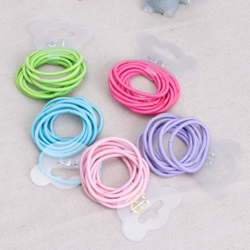 Горячая 50 шт. красочные мини кольцо эластичные ленты для волос галстук маленьких