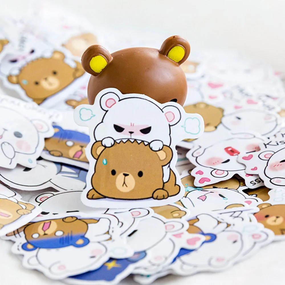 45 шт./кор. милые канцелярские наклейки DIY медведь липкая бумага Kawaii для украшения