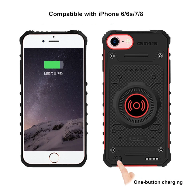 Беспроводное зарядное устройство для телефона, внешний аккумулятор для iPhone 8, 7, 6 S, 6 Plus, внешний аккумулятор, чехол для iPhone X/Xs, портативный чехол для аккумулятора для iPhone 8, 7