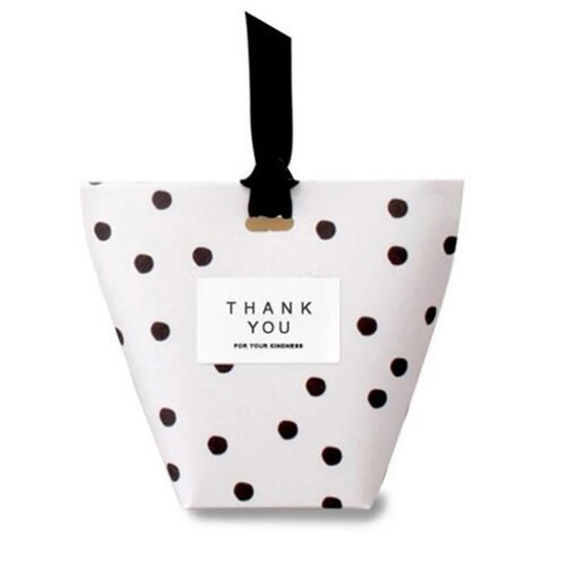 20 шт./лот квадратные подарочные пакеты мини коробка для конфет в полоску горошек