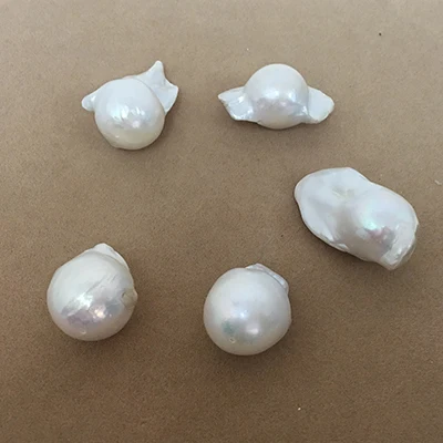 white pearl Натуральный пресноводный жемчуг в форме барокко, Большой Жемчуг в форме барокко с полным отверстием - Цвет: white pearl