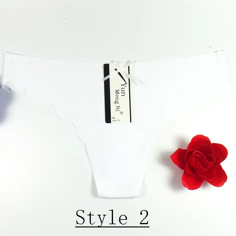 Style 2 1 шт. сексуальные трусики женские шелковые без следа милые трусики с низкой талией, комфортные Соблазнительные розовые стринги Женское нижнее белье дешево - Цвет: Style 2