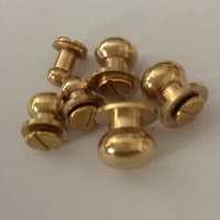 10pcs 5678910mm solid brass belt bag screw rivet knob round button chicago screw in button studs leather craft accessories