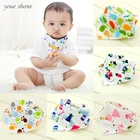 Высококачественные двухслойные хлопковые детские нагрудники, Слюнявчики, милый персонаж из мультфильма, детские нагрудники с животными, бандана, слюнявчики