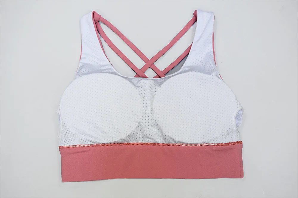 Solid High Impact Sports Bra Fitness Crop Top Sexy Sport Bra Push Up top brassiere padded sports wear for women gym yoga running
