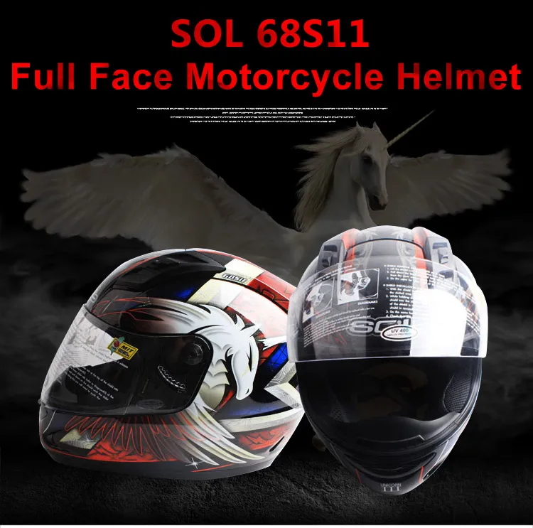 Горячая Sol 68 S 69 S Единорог анфас Moto rcycle Шлем Мужчины Женщины Moto велосипед шлем гонки в горошек утвердить шоссе Moto шлем Размер 5