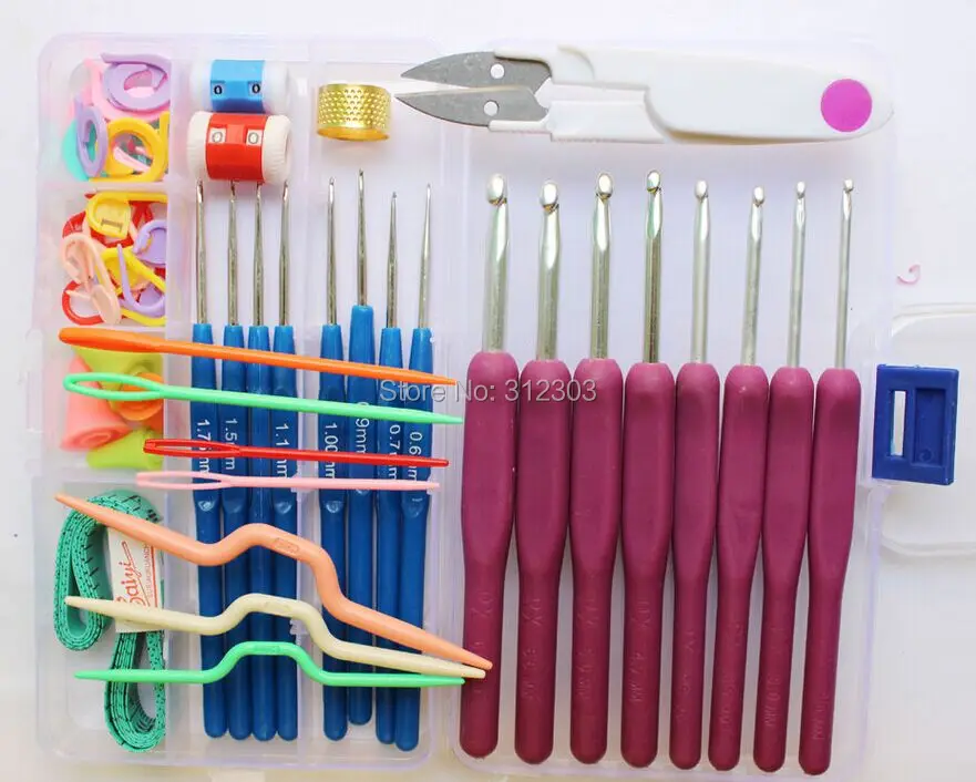 Набор инструментов для шитья и вязания 16 размеров|crochet set|crochet hooks needlessewing set |