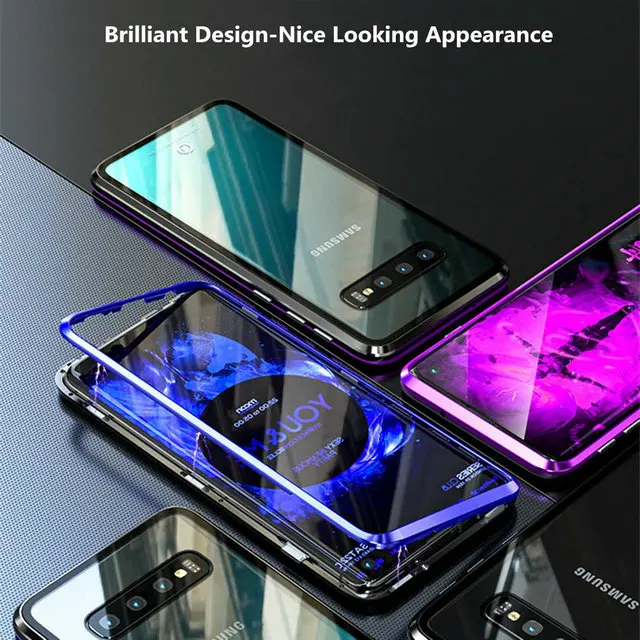 Металлическая Рамка флип Etui для samsung Galaxy S10 Plus чехол Note10 Coque samsung S10Plus чехол на магните для samsung Note 10 Plus чехол S10e S9 S10