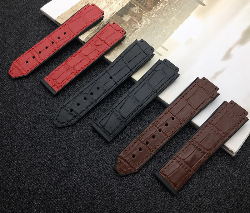 Красочный кожаный силиконовый ремешок для Hublot ремешком резинкой смотреть аксессуары 15*21 мм ремень 18 мм пряжка логотип на