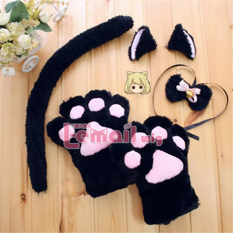 Перчатки для костюма кошки. Ушки лапки 03. Кошачьи ушки и лапки. Ободок ушки лапки хвост и ошейник. Лапки кошачьи костюм белые.