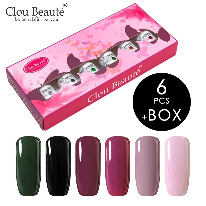 Clou Beaute 6 шт. гель лак для ногтей набор 8 мл Подарочная коробка УФ Гибридный гвоздь Art Vernis Полупостоянный впитывающий гель лак для ногтей - Цвет: ZH26-6pcs