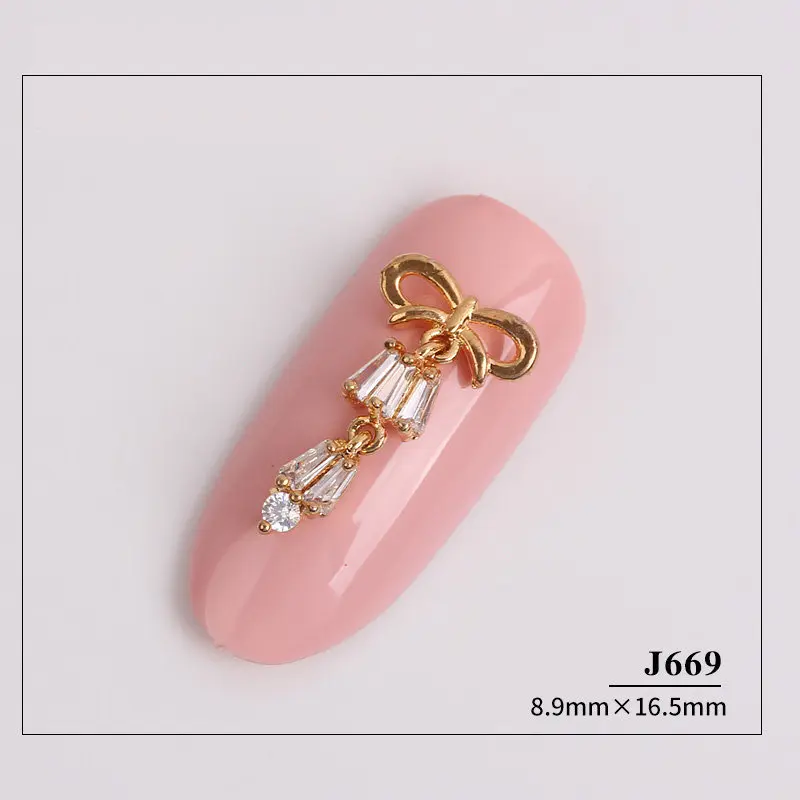 10 шт./лот 3D Tassel Pendant сплав для маникюра декоративный Циркон Стразы и жемчужины аксессуары для ногтей аксессуары со стразами Подвески - Цвет: J669