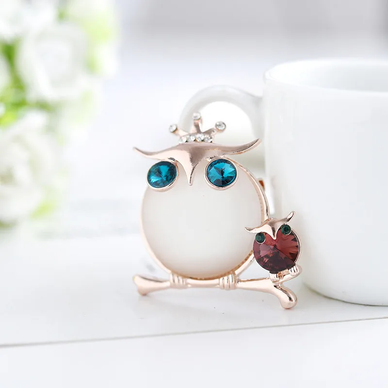 TODOX Опаловая брошка в виде животных из мультфильмов милые заколки совы золотые