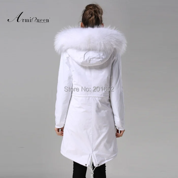 Новая модная теплая Женская приталенная длинная парусиновая куртка с меховым