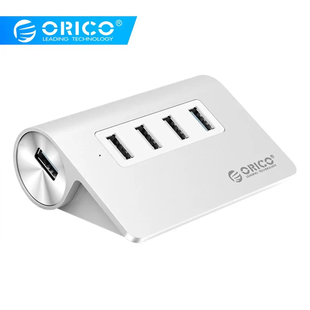 ORICO Серебряный Мини-разветвитель алюминиевый 4 порта USB 2 0 3 концентратор
