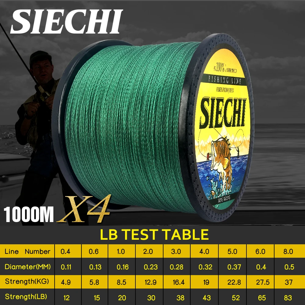 SIECHI 4 пряди 300 м 500 1000 прочная плетеная полиэтиленовая леска многонитевая