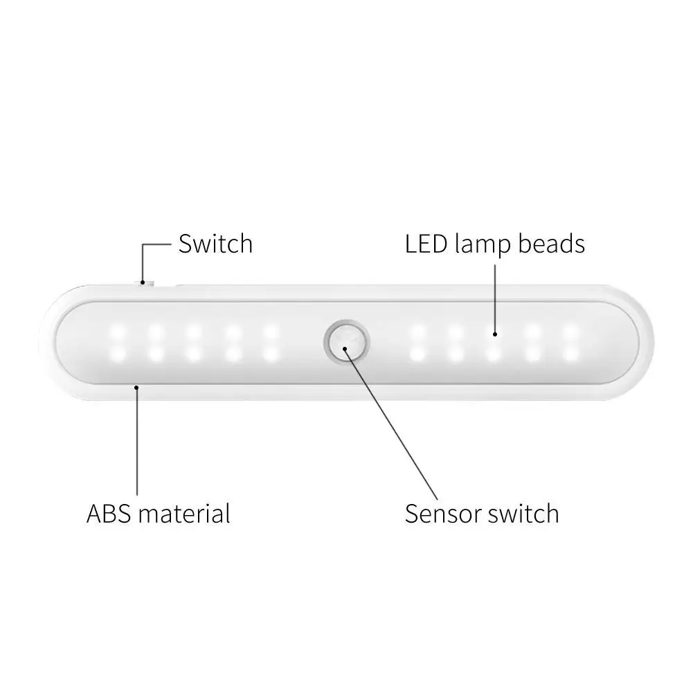Батарея 20LED Интеллектуальная Индукционная лампа для платяного шкафа мини