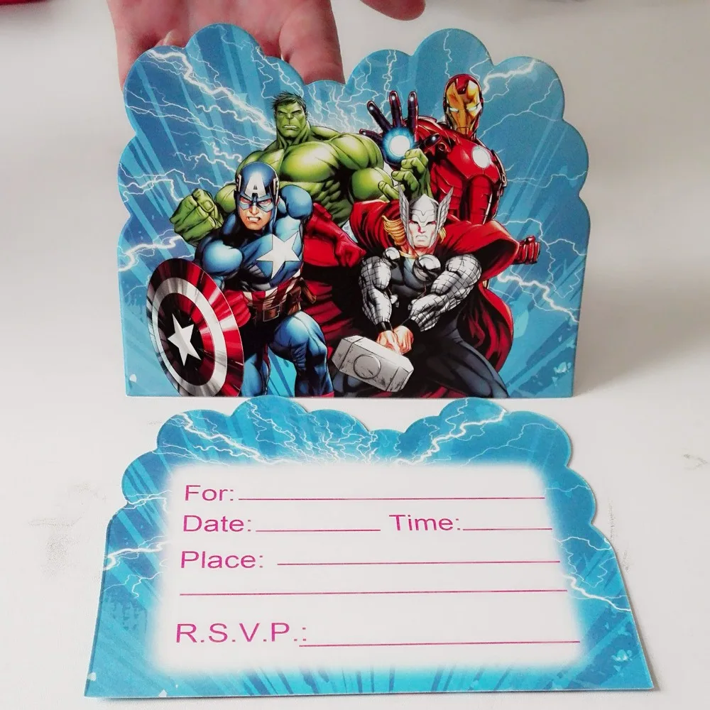 10 шт. Банни мальчик Халк день рождения вечеринка пригласительные открытки товары