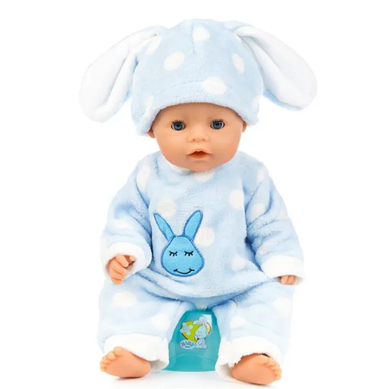 Q-100 Born Baby Fit 18 дюймов 43 см кукольная одежда три голубого кролика Синий Кролик Лягушка синий Bea кукла аксессуары для ребенка подарок на день рождения - Цвет: Q-100