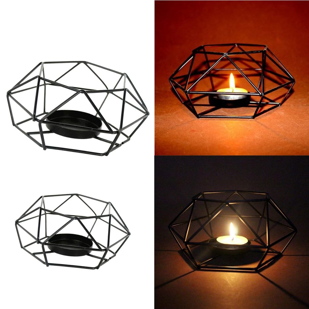 3D Geometric Wedding Votive Candleholder Candlestick Tea Light Holder Candle Cup Case S + L
