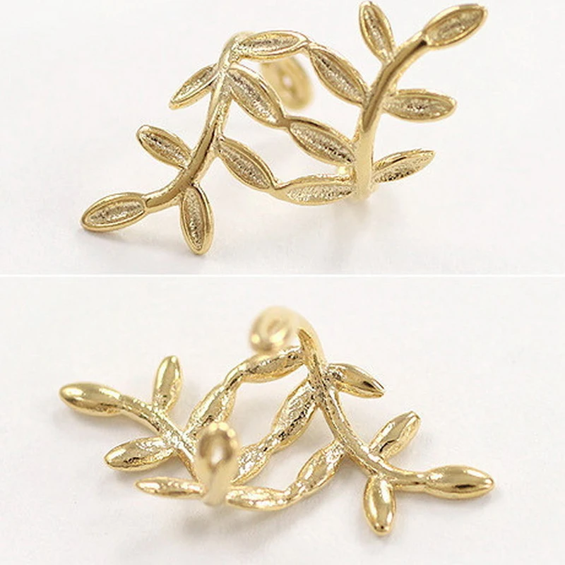 

Fashion 1PC Sliver Gold Color Leaf Shape Punk Ear Cuff Earrings No Piercing Earcuffs Clip Earrings For Women Clips party Jewelry