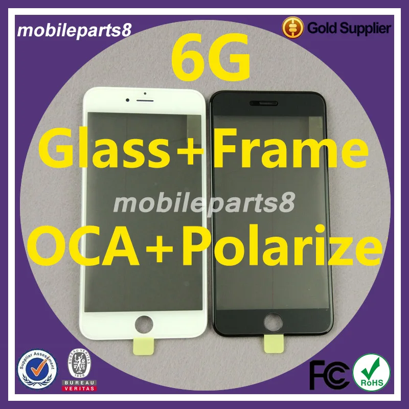 100 шт. без пузырьков стекло с рамкой oca поляризатор для iPhone 6 galss и | Мобильные