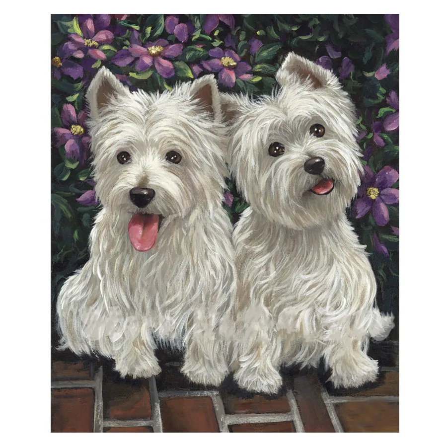 5D DIY Алмазная вышивка животное собака westie для домашних животных с изображением